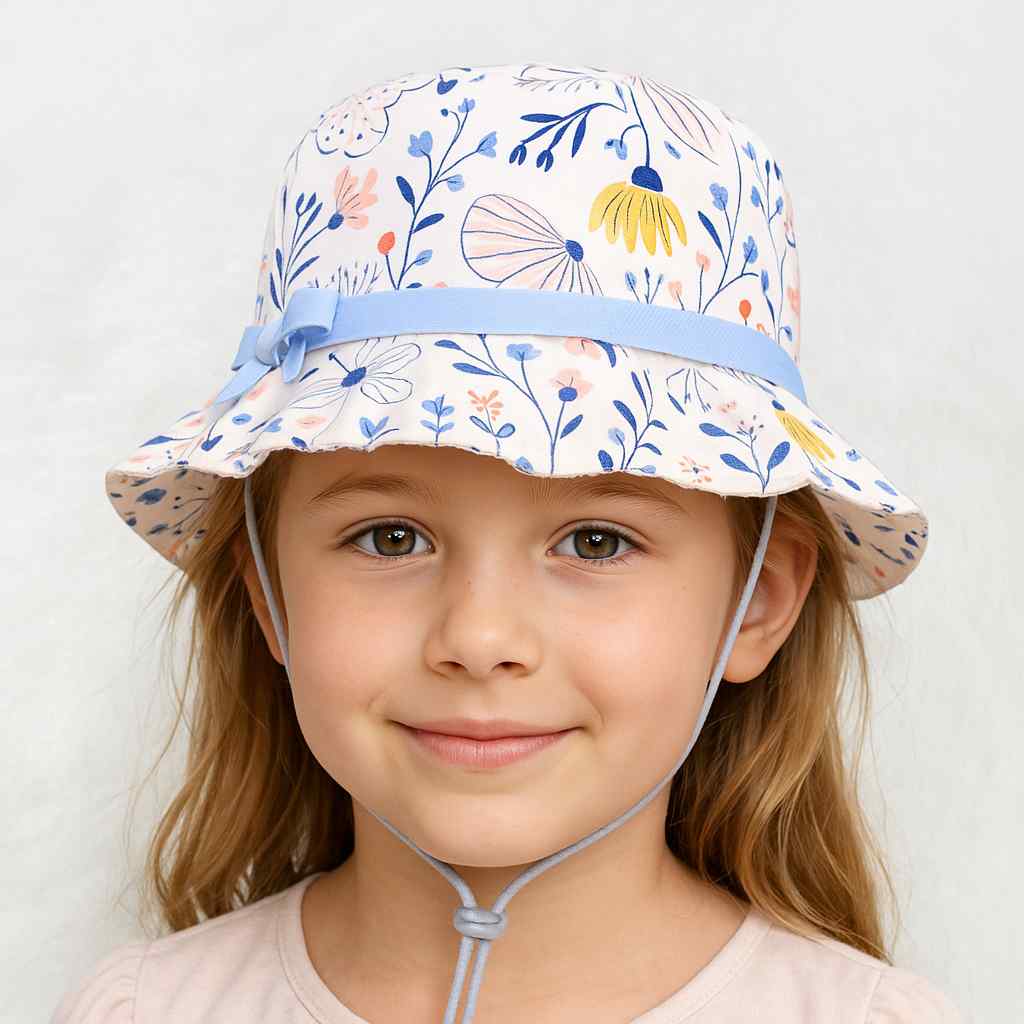 Une fille porte le Bob Fille à Fleurs