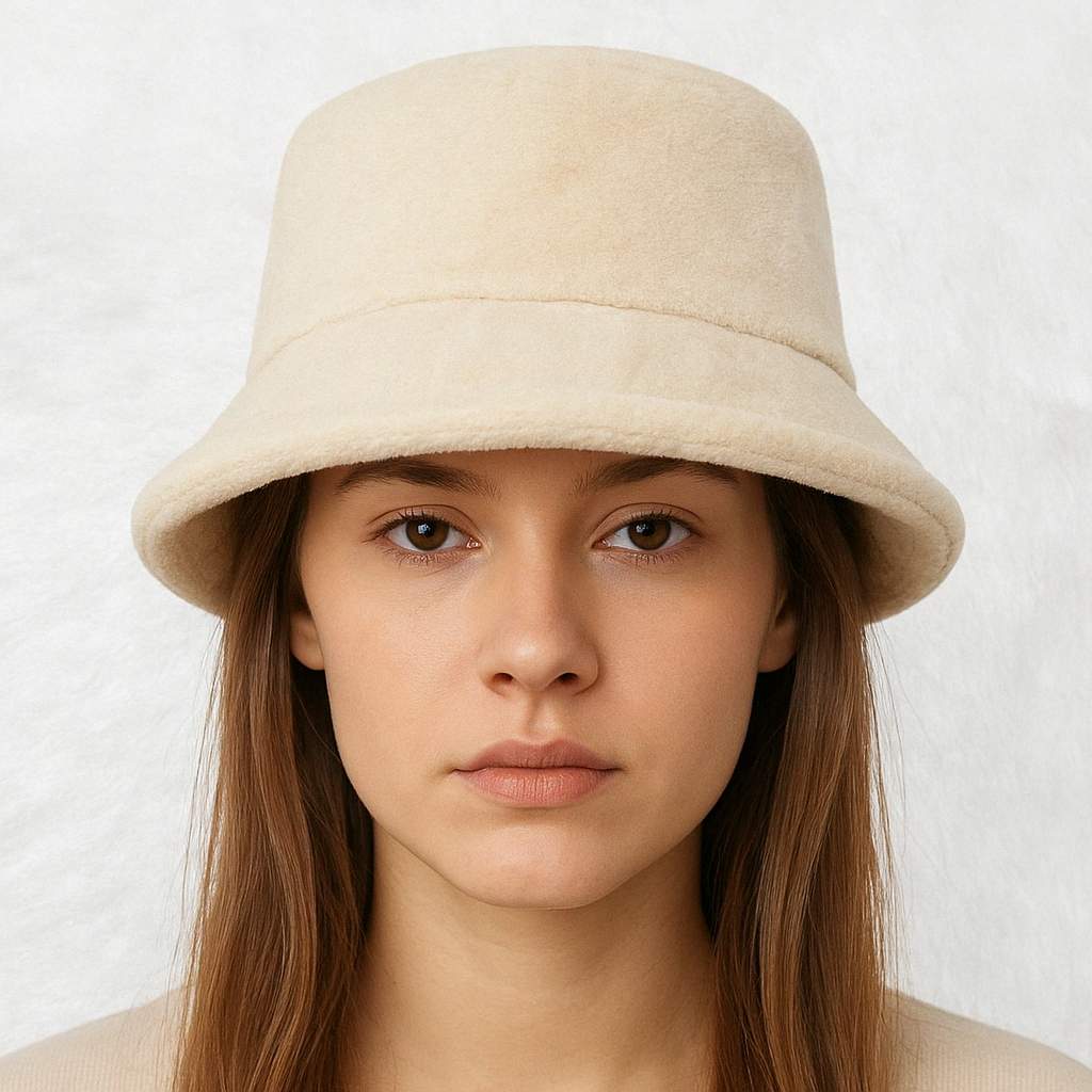 Une femme porte le Bob Fourrure Beige