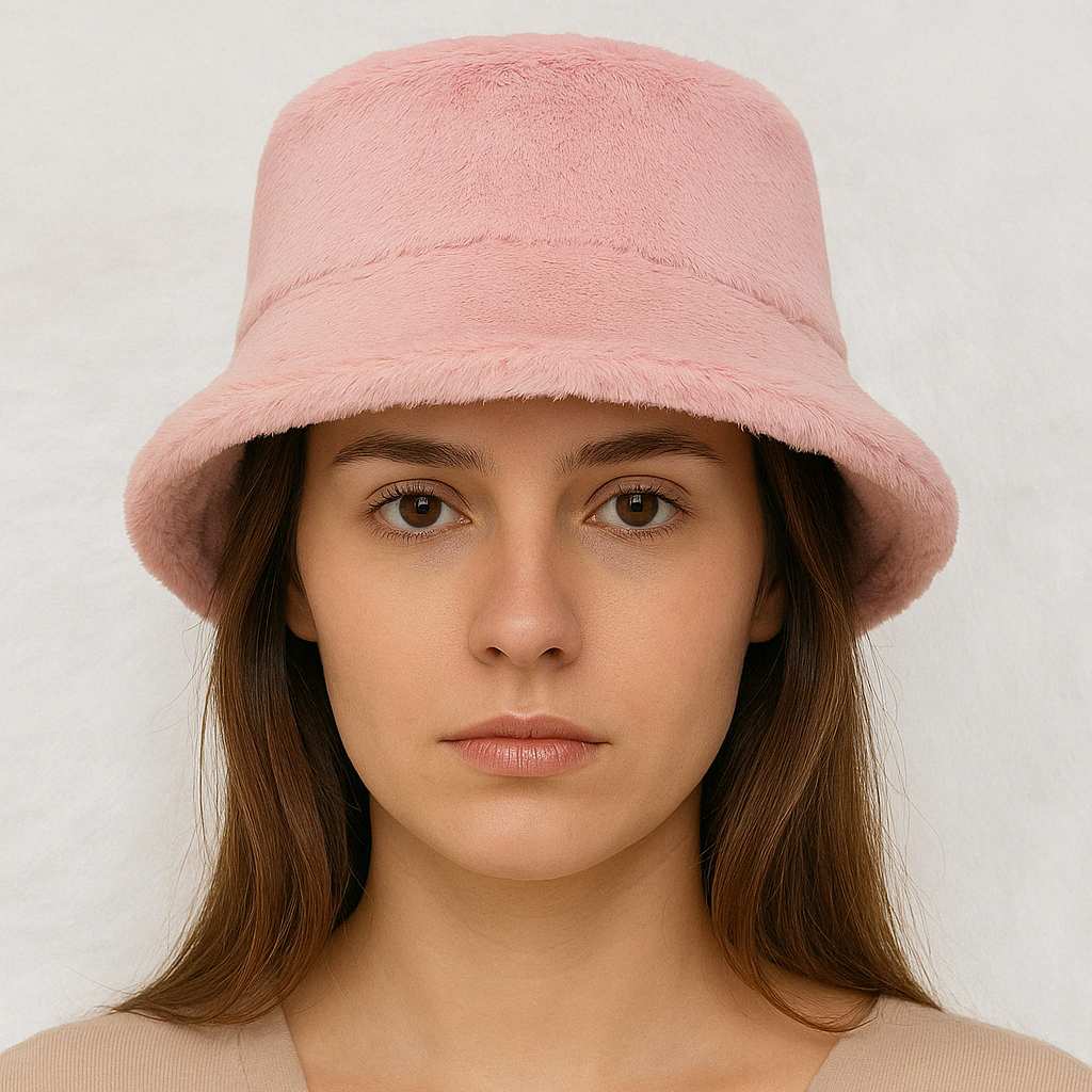 Une femme porte le Bob Fourrure Rose