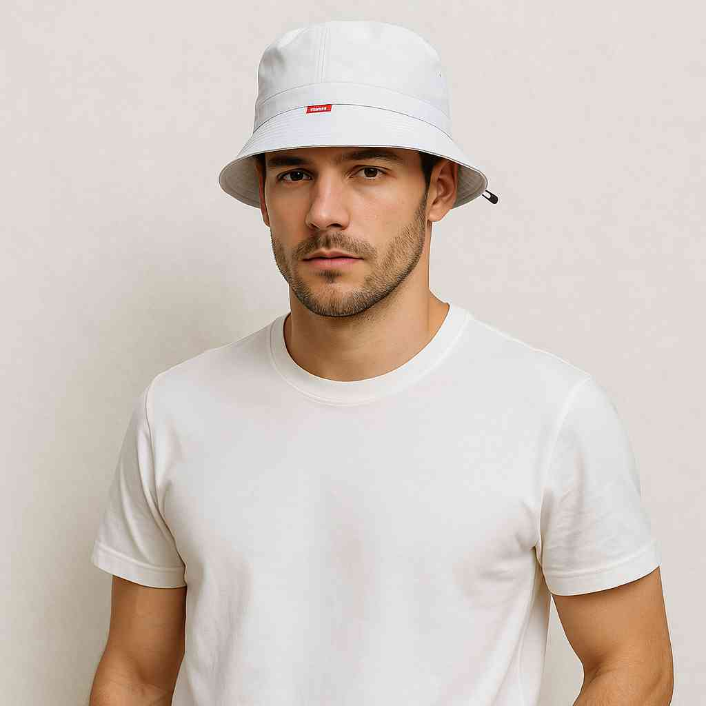 Un homme porte le Bob Running Réglable blanc
