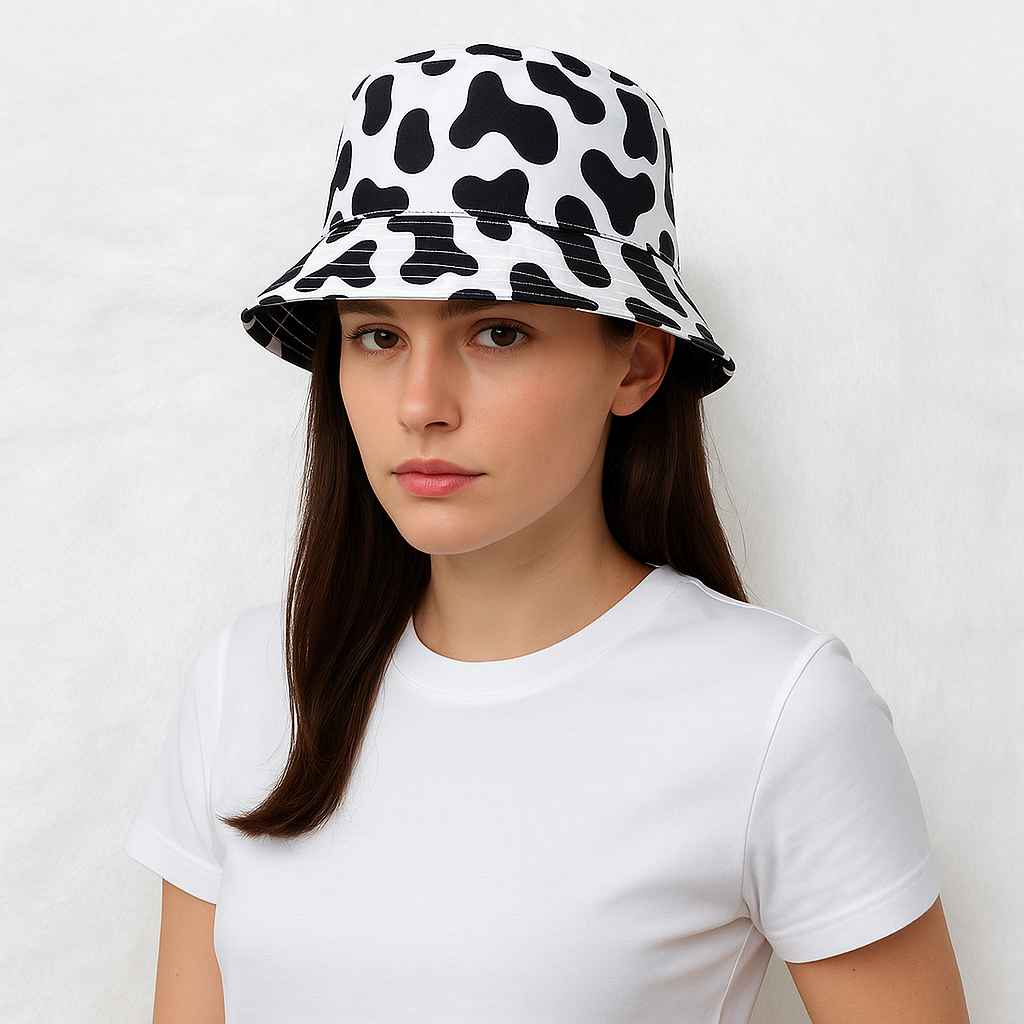 Une femme porte le Bob Vache