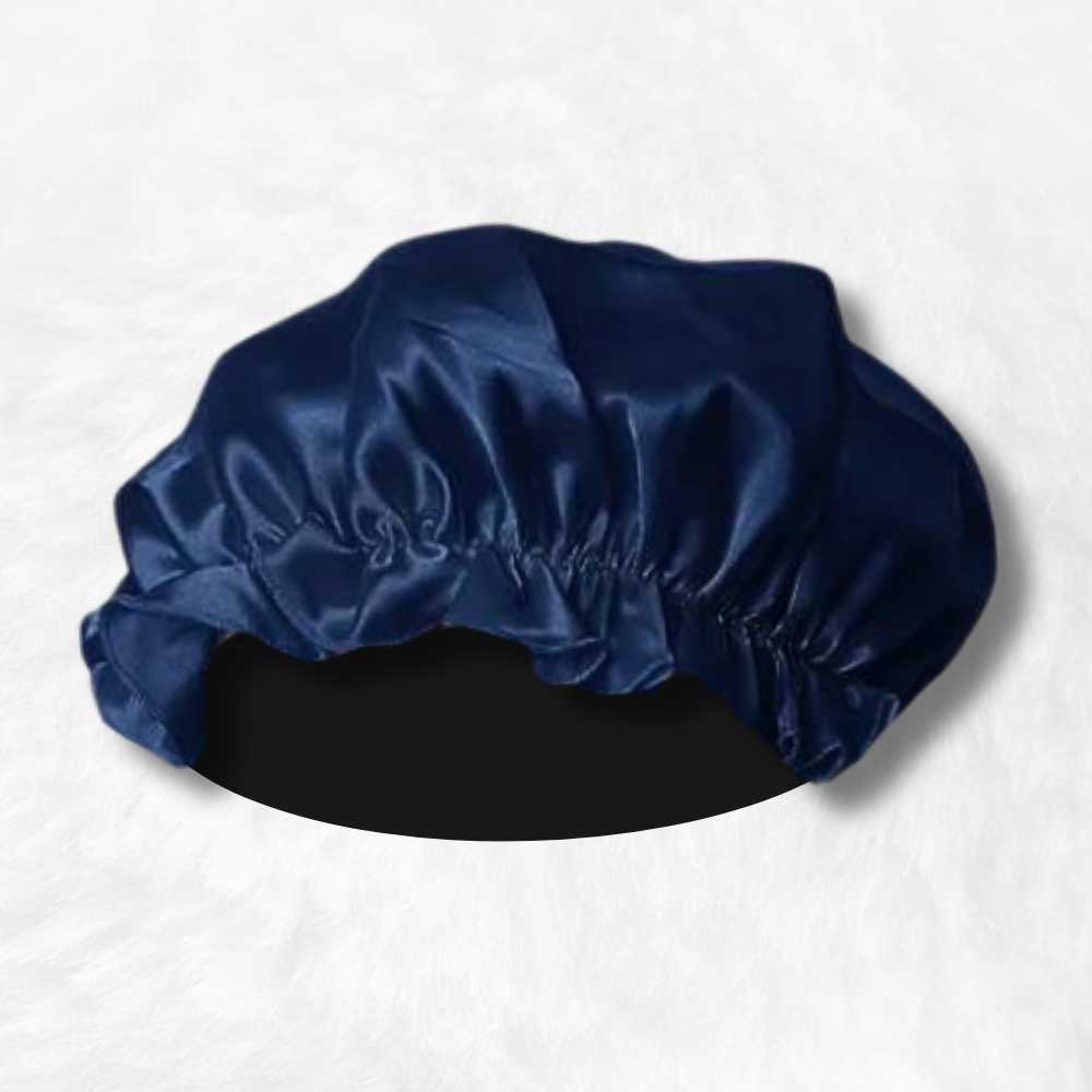 Bonnet en Soie Bleu Nuit Charlotte .