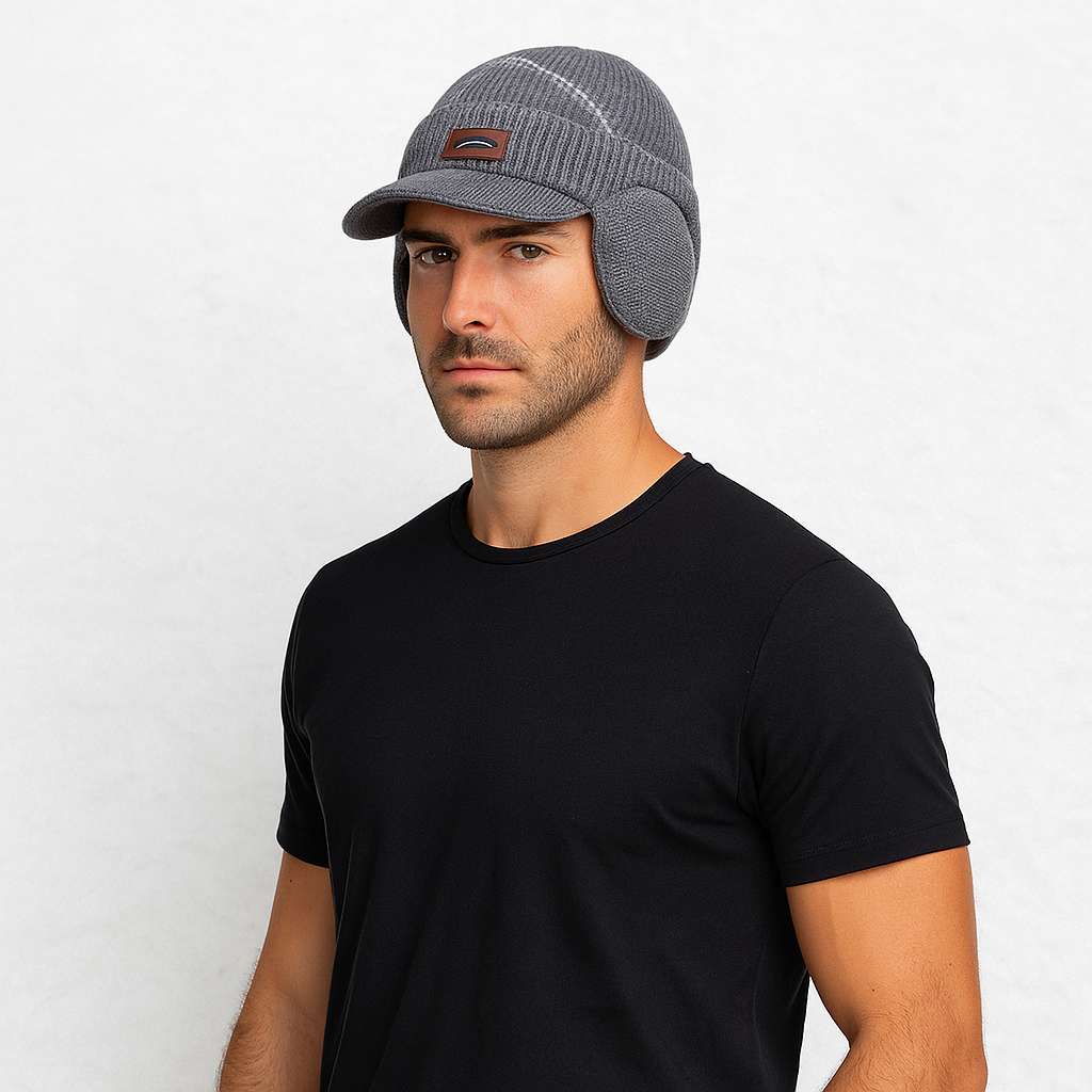 Un homme porte le Bonnet Casquette Skullies Gris