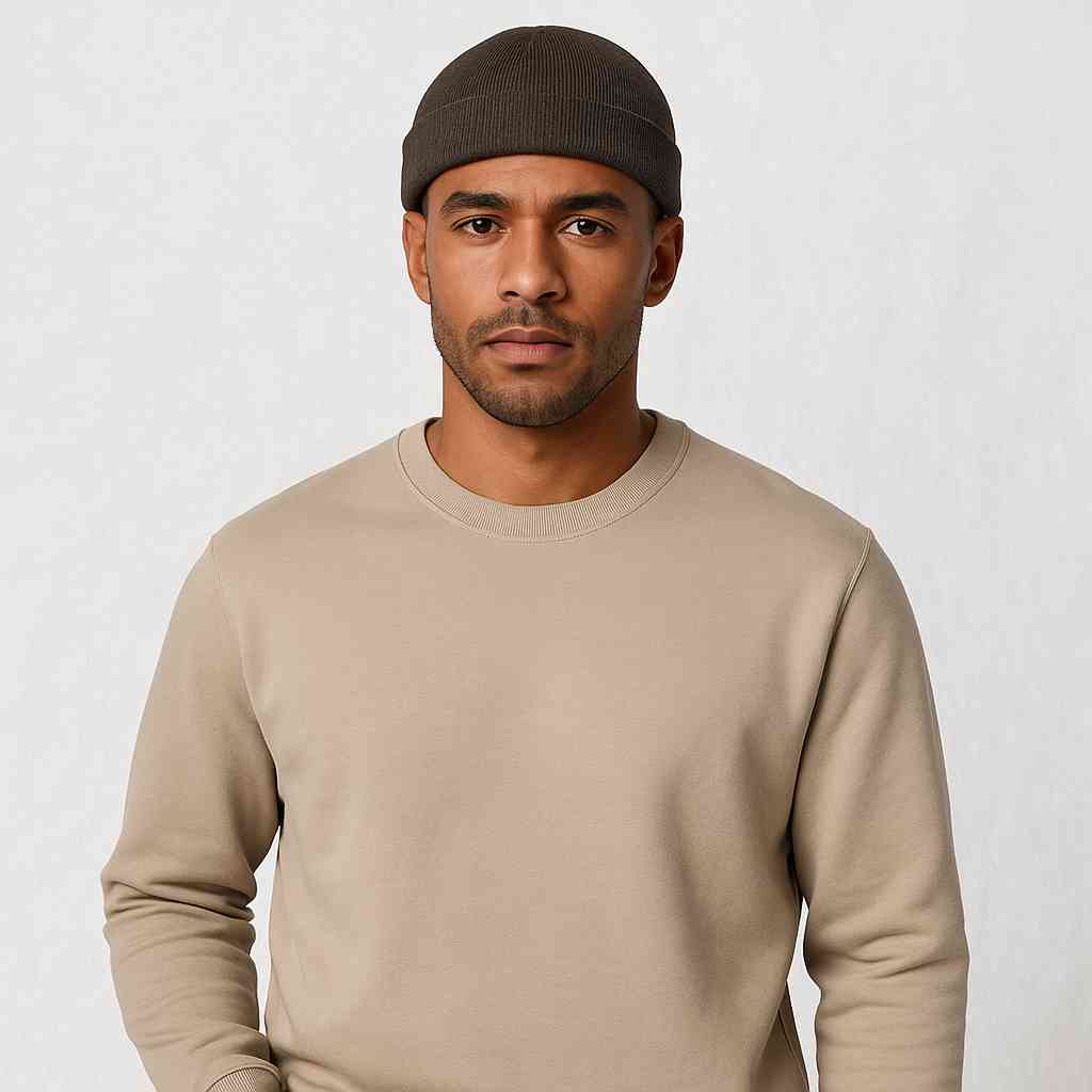 Un homme porte le Bonnet Docker Café