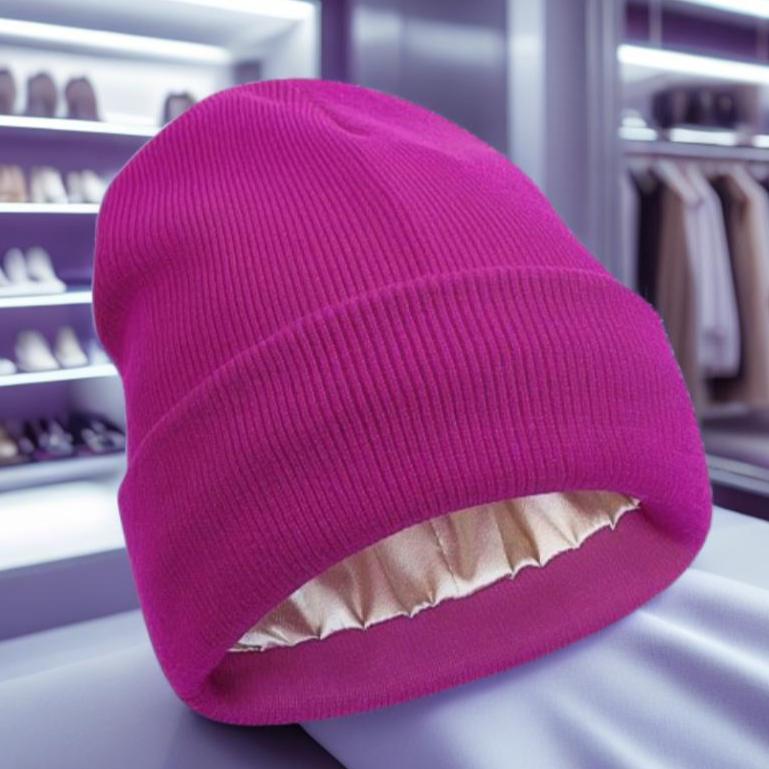 Bonnet Doublé Satin Fuchsia