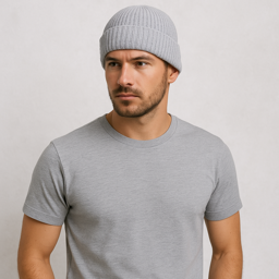 Un hmme porte le Bonnet Gris Homme