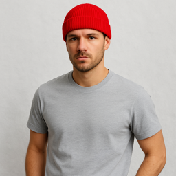 Un homme porte le Bonnet Rouge Homme