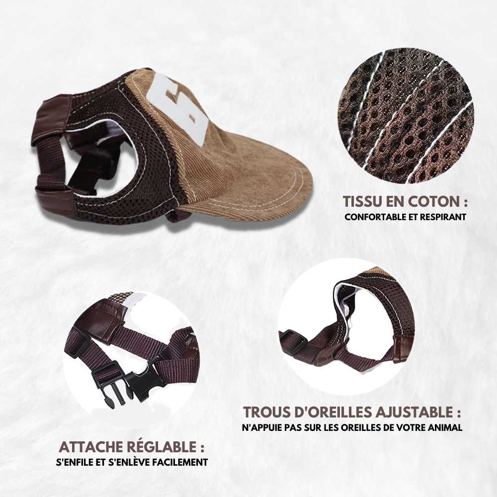 Casquette pour Chien détails.