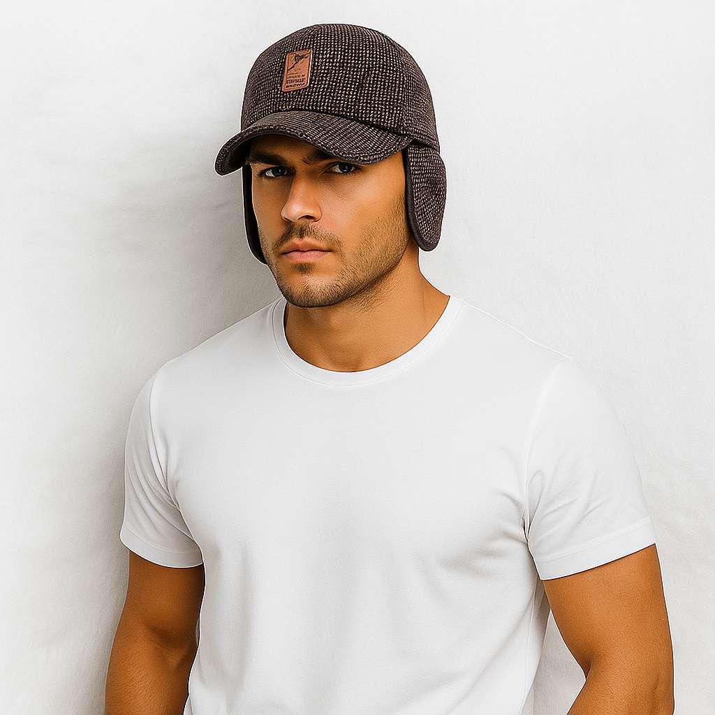 Un homme porte la Casquette Cache Oreille Café