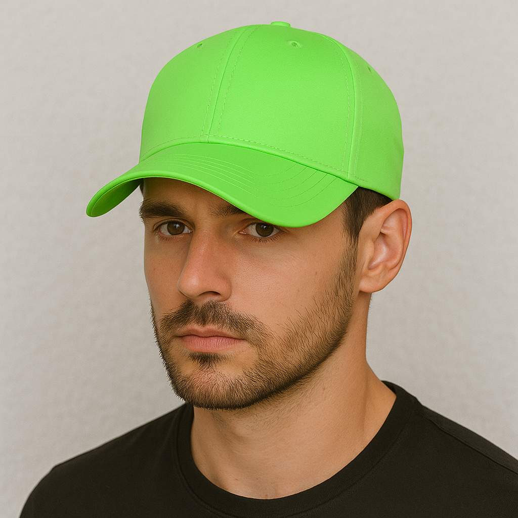 Un homme porte la Casquette Fluo Verte