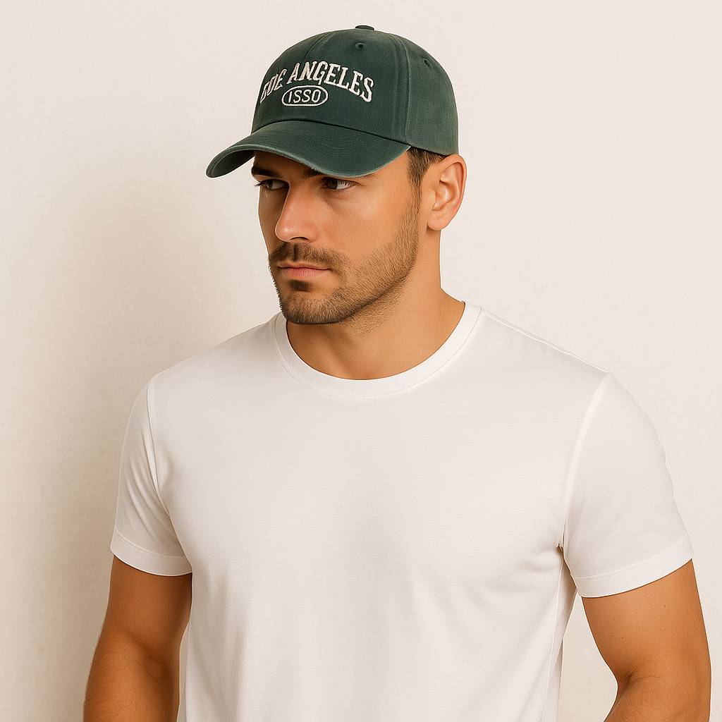 Un homme porte la Casquette Los Angeles Verte