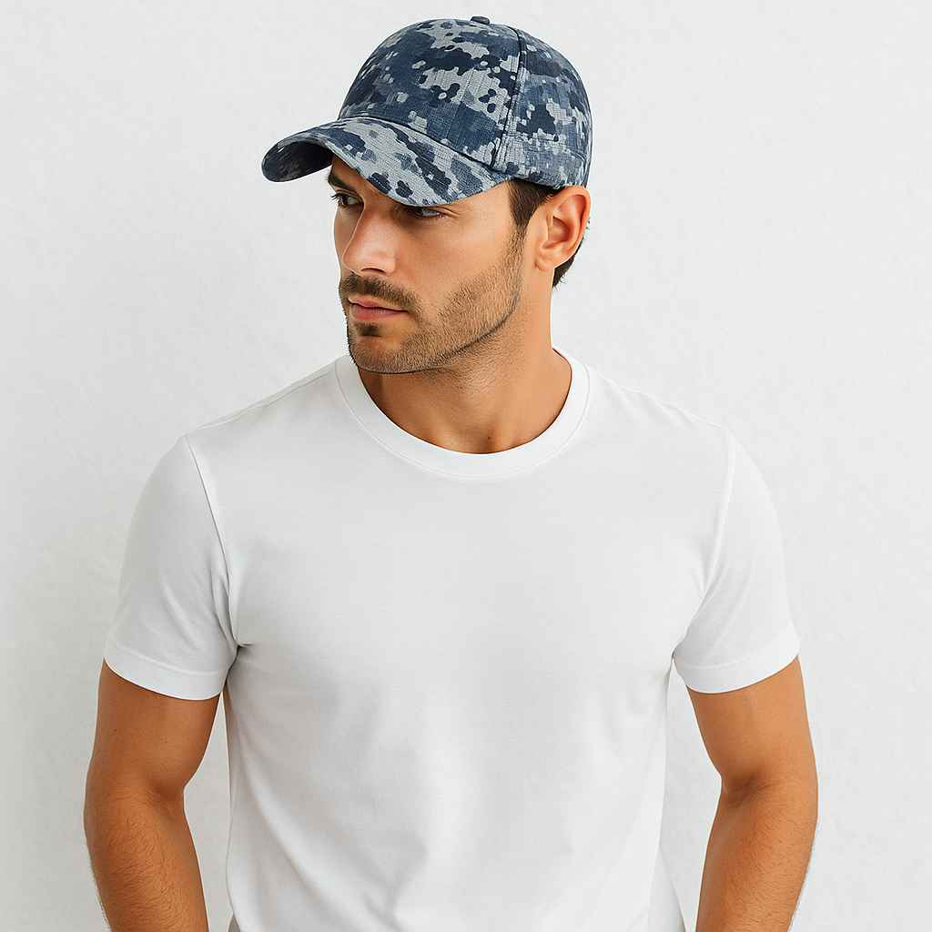 Un hommee porte la Casquette Militaire Pixel
