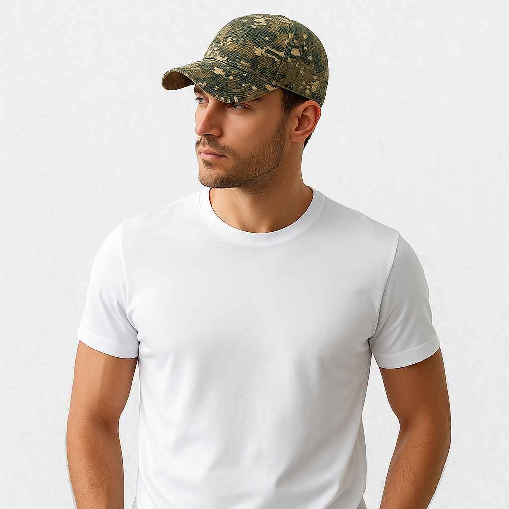 Un homme porte la Casquette Militaire Plaine