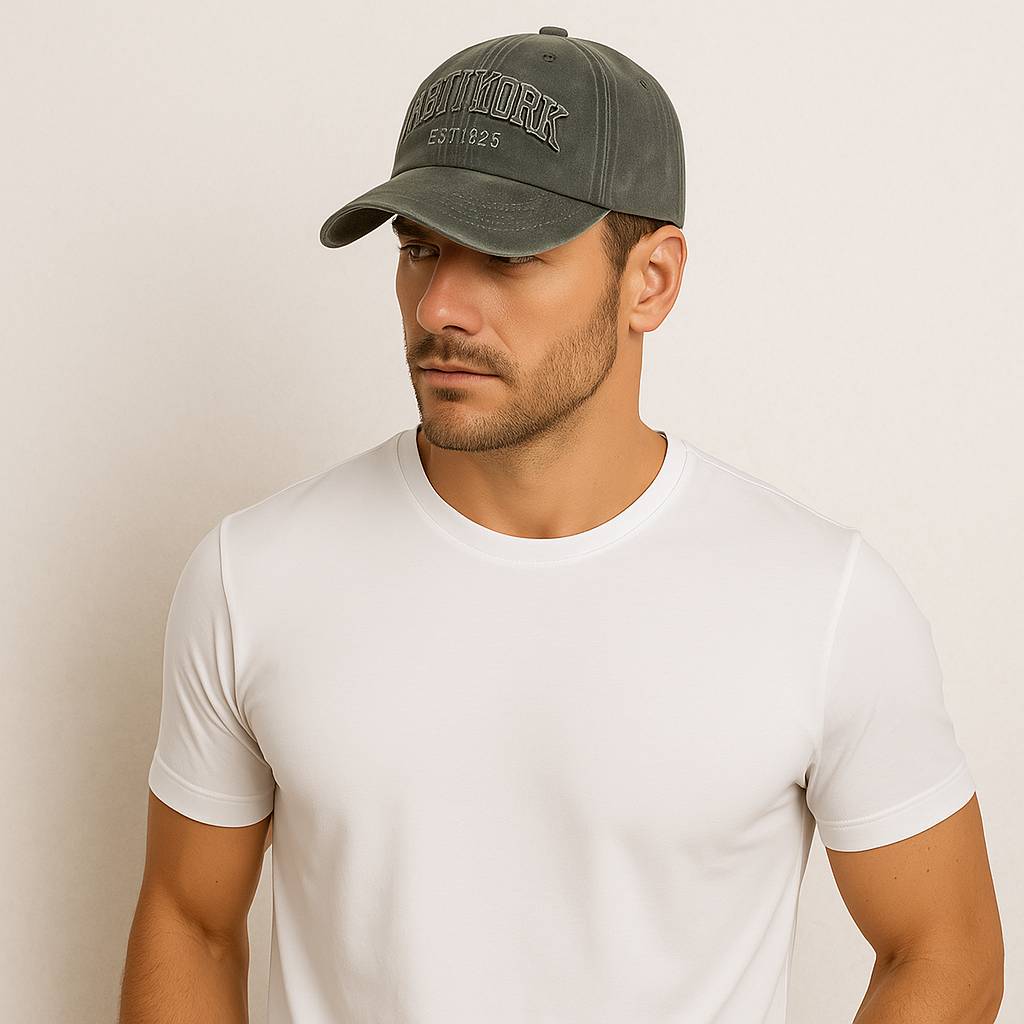 Un homme porte la Casquette New York Verte