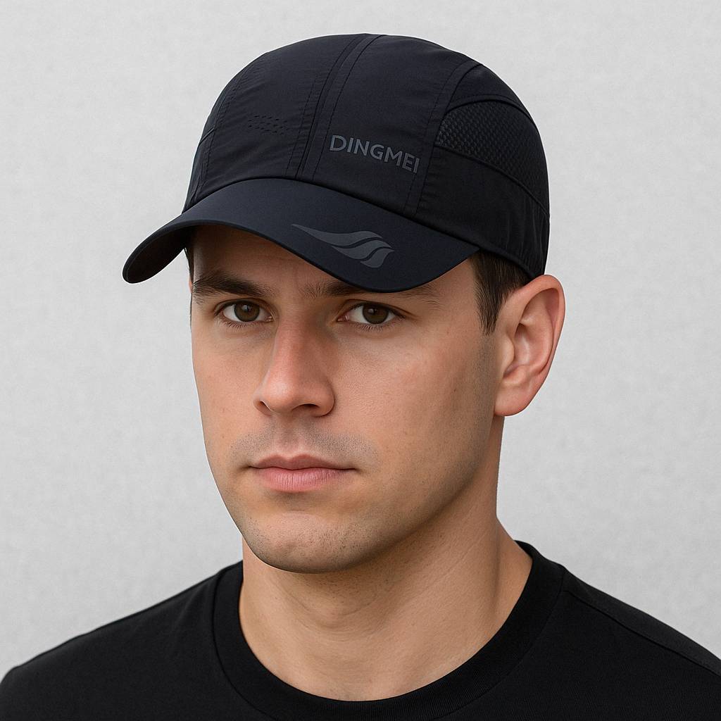 Un homme porte la Casquette Running Noir