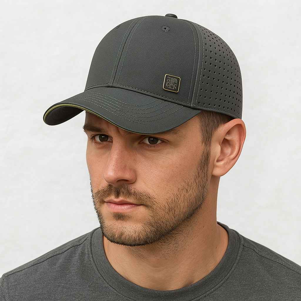 Un homme porte la Casquette Trucker Grande Taille homme gris