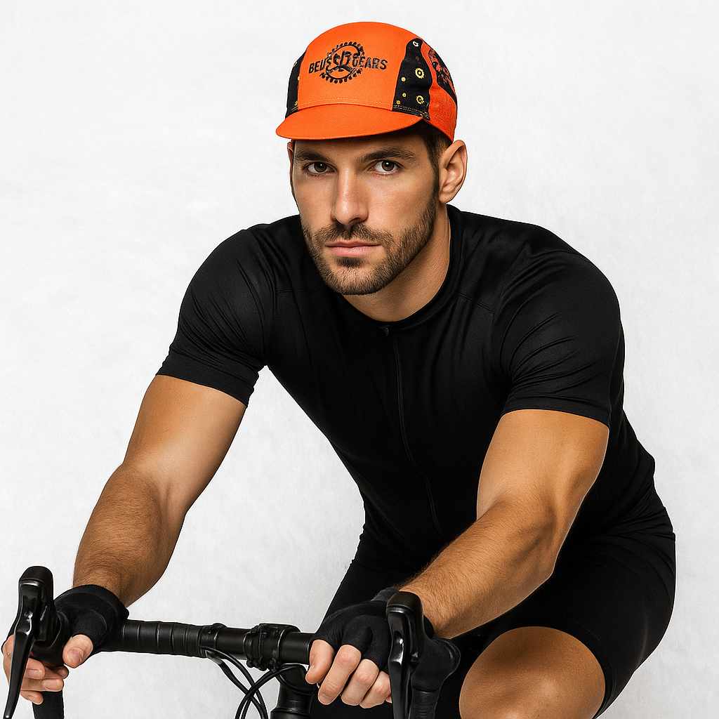Un homme porte la Casquette Vélo Beers Gears