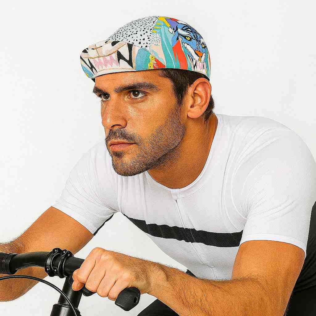 Un homme porte la Casquette Vélo Savane