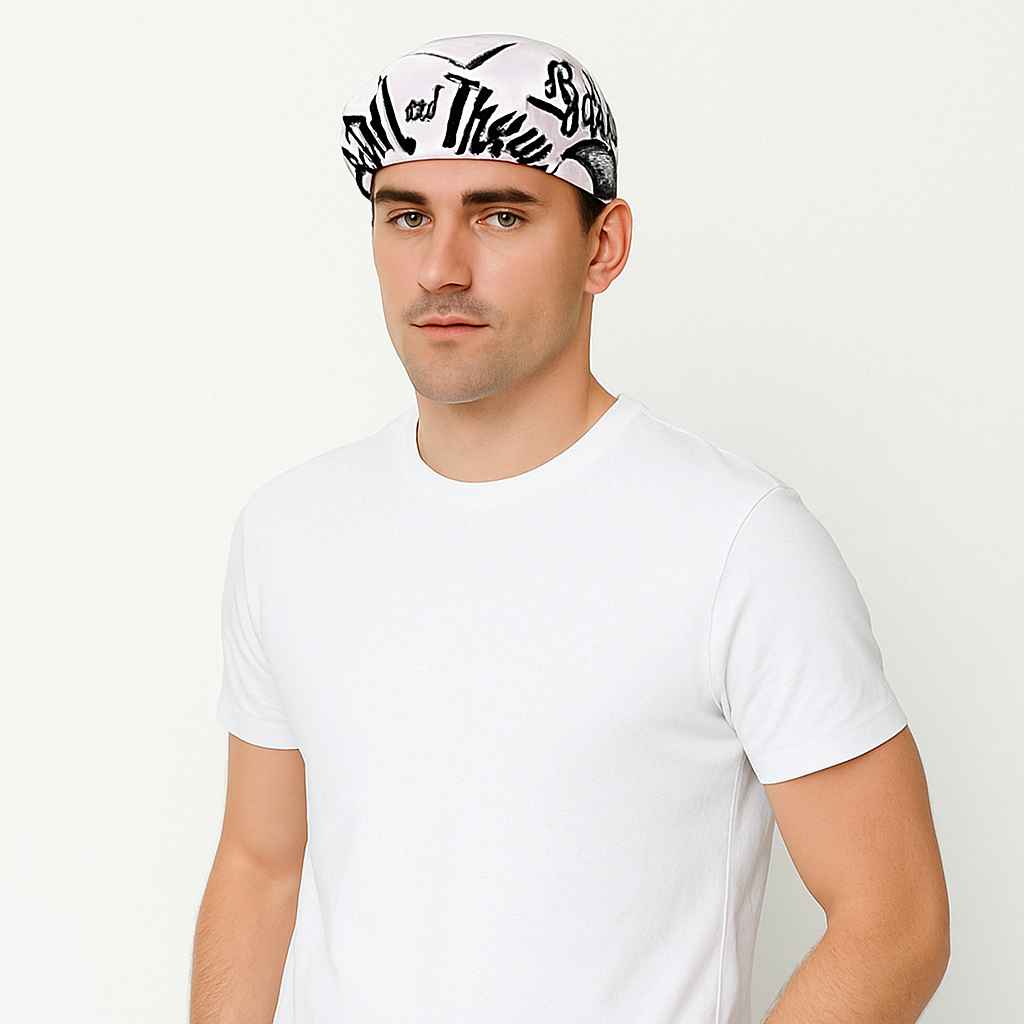 Un homme porte la Casquette Vélo Urbaine
