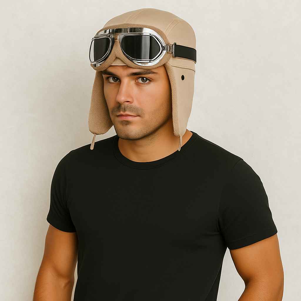 Un homme porte le Chapka Lunettes beige