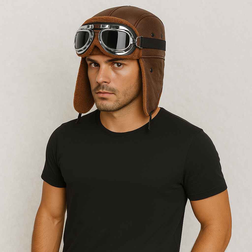 Un homme porte le Chapka Lunettes marron