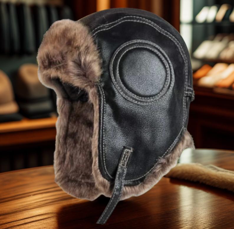 Chapka Homme Aviateur noir !