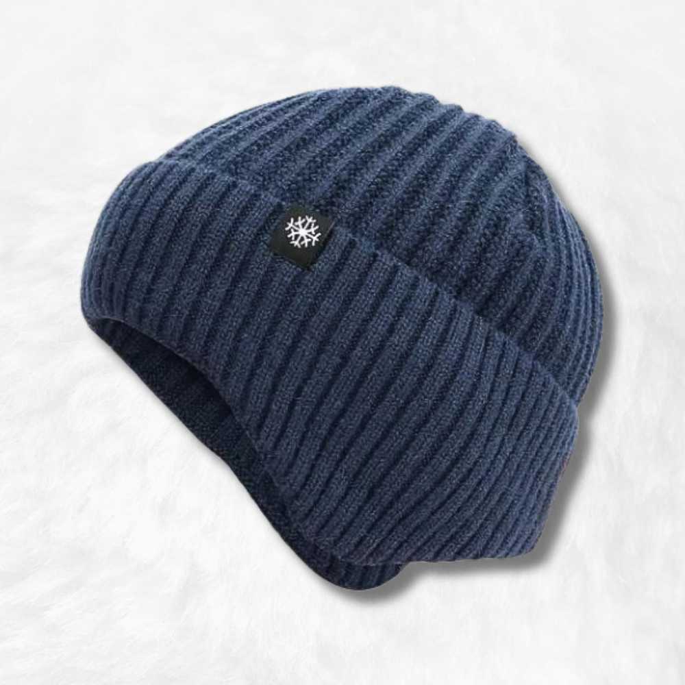 Bonnet Cache Oreille Hiver Bleu.