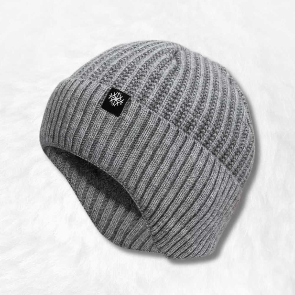 Bonnet Cache Oreille Hiver Gris