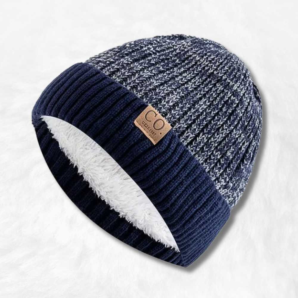 Bonnet Doublé Polaire Bleu pour Homme