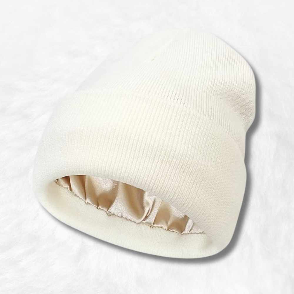 Bonnet Doublé Satin Blanc