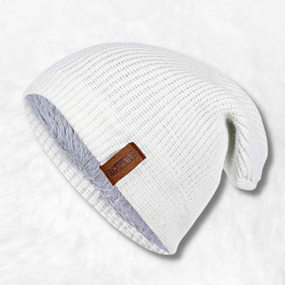 Bonnet Long Blanc avec Doublure.