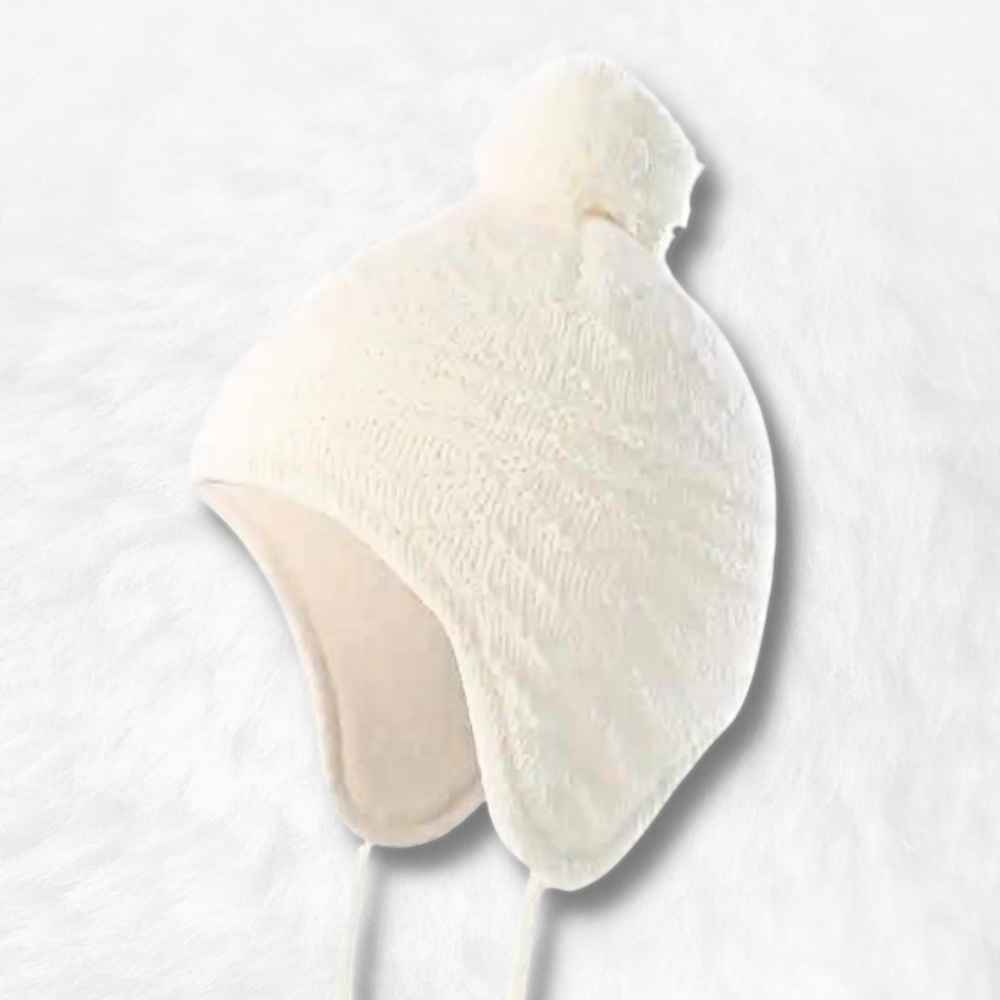 Bonnet Péruvien Blanc pour bébé et enfant.