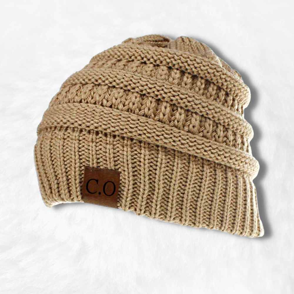 Bonnet Queue de Cheval Beige.