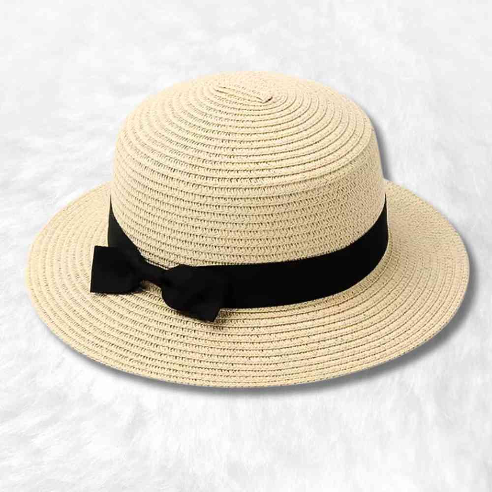 Canotier Femme en Paille Beige