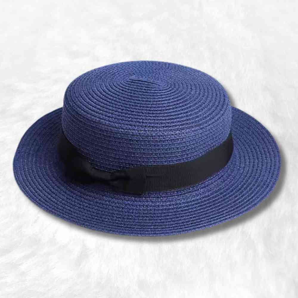 Canotier de Paille bleu marine
