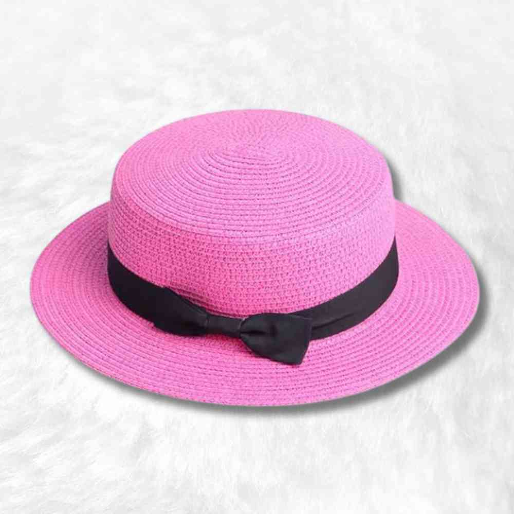 Canotier de Paille rose fushia