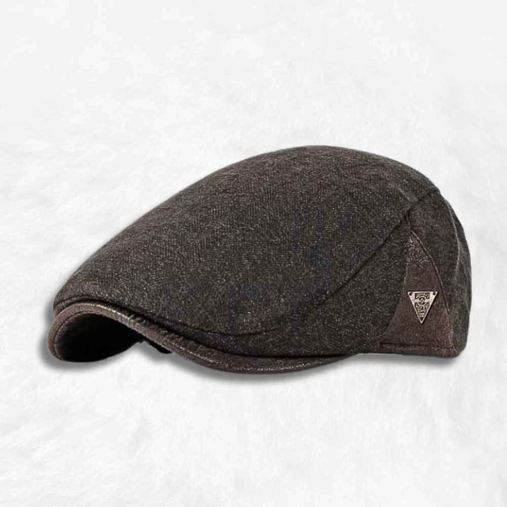 Casquette Plate Homme Marron