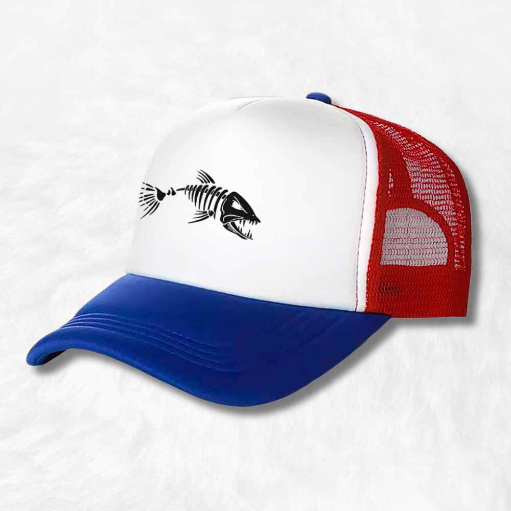 Casquette Pécheur poisson bleu blanc rouge