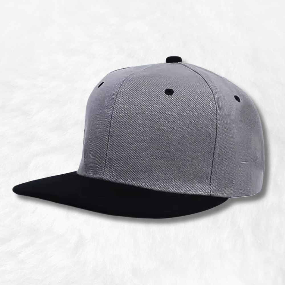 Casquette Snapback plate grise & noir