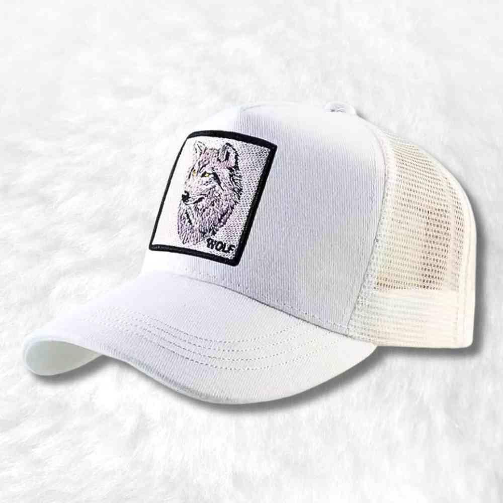 Casquette Trucker Loup blanche