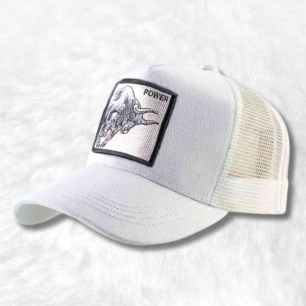Casquette Trucker Taureau blanche