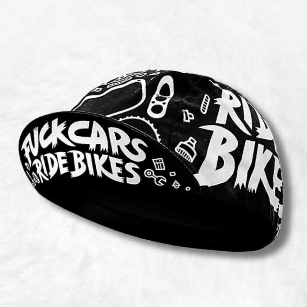 Casquette Vélo "F*** Cars" noir