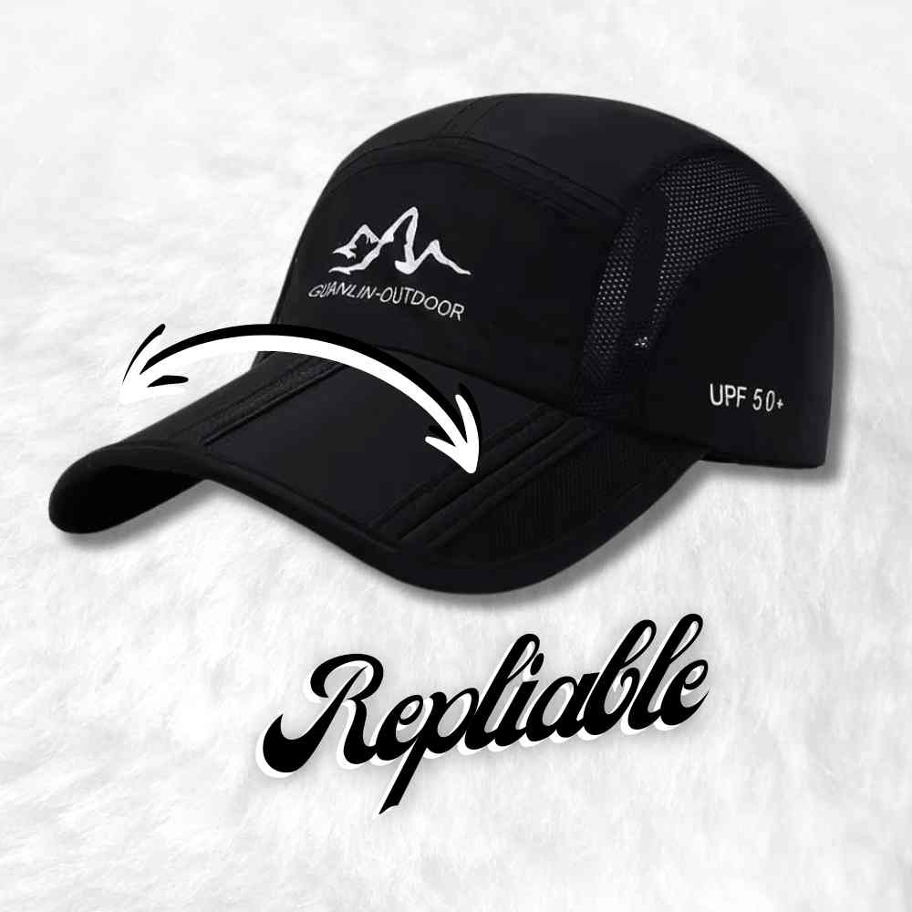 Casquette Montagne noir repliable