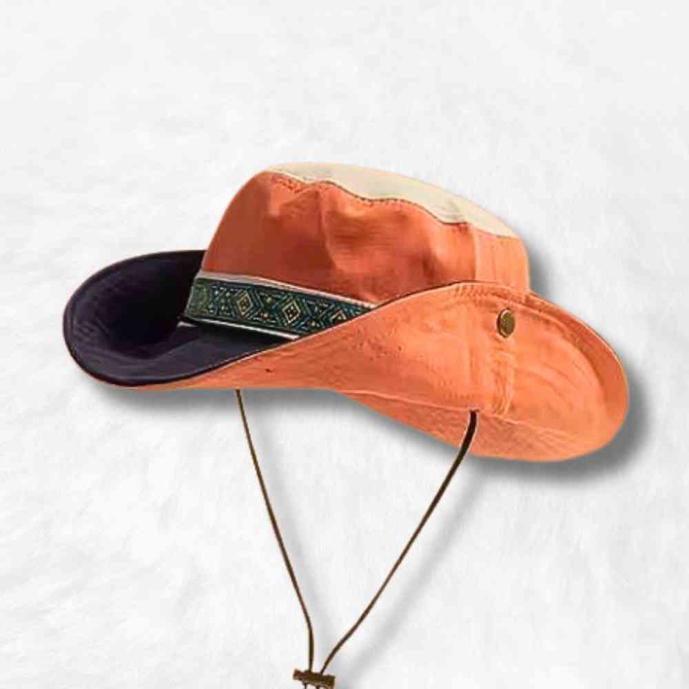 LEs bords pliables du Chapeau Bob Randonnée ethnique orange