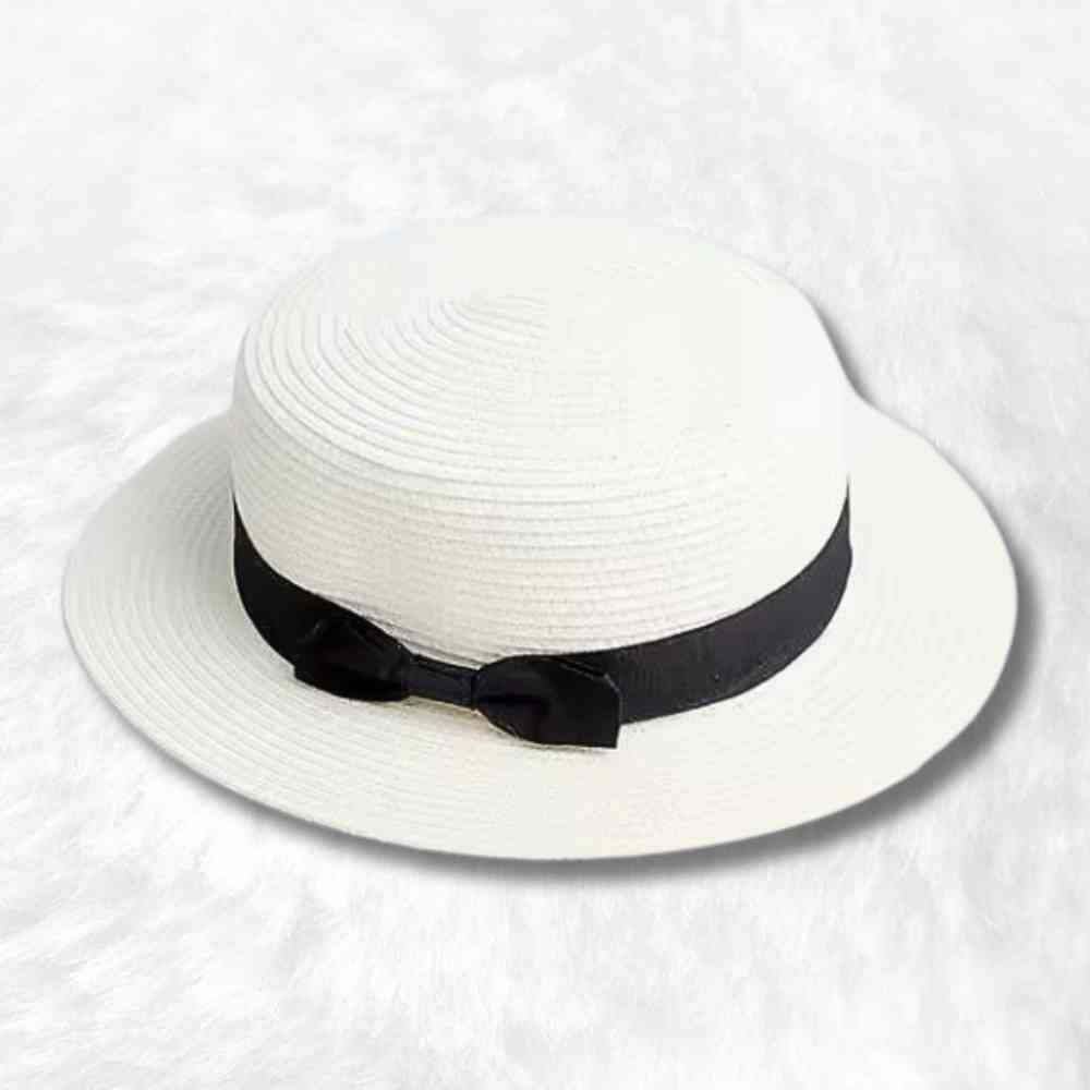 Chapeau Canotier de Paille blanc