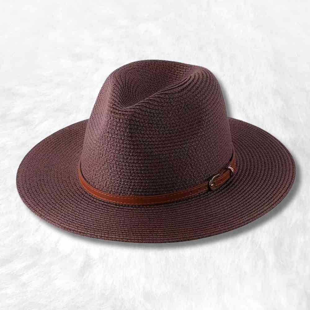 Chapeau de Paille Fedora Homme marron