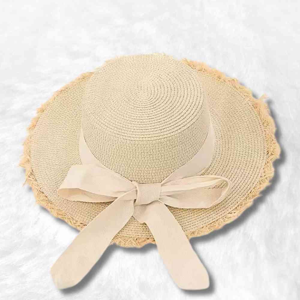 Chapeau de Paille Femme Bohème blanc & crème
