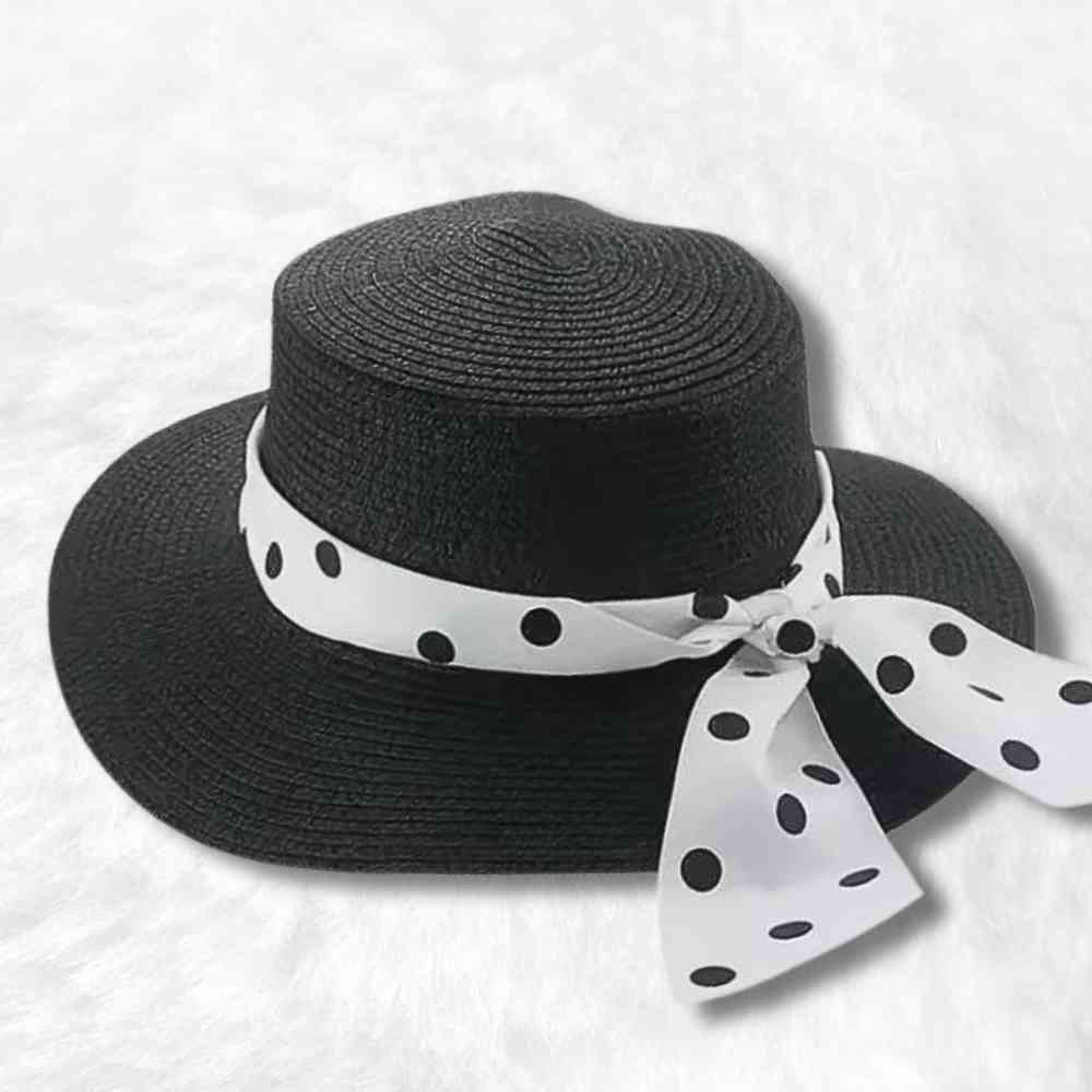 Chapeau de Paille Femme Vintage noir
