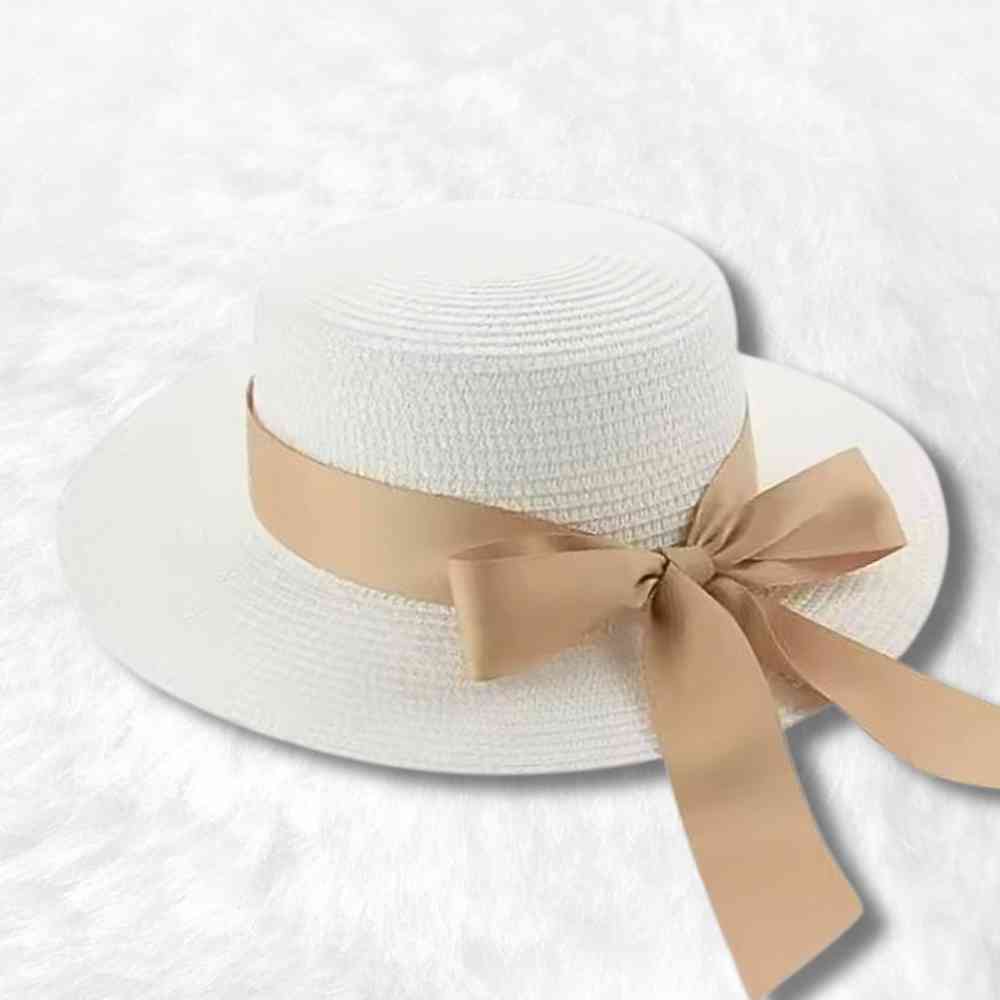 Chapeau de Paille Femme Plage blanc