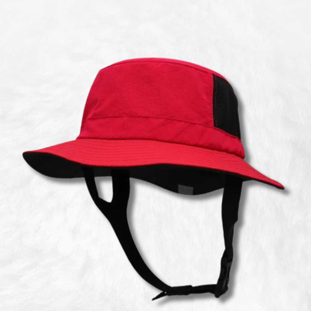 Chapeau surf rouge.